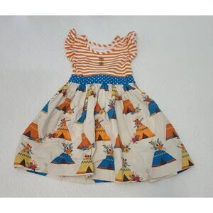 Eleanor Rose Thanksgiving girls fall dress teepee floral Size 5-6
